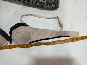 Polka Dot Bra with Black Lace