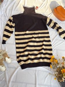 Striped Turtleneck Dress