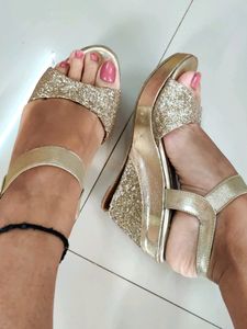 Glittery Wedges Sandals