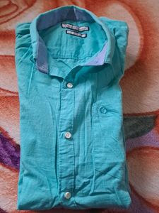 Turquoise Button-Down Shirt