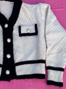 Elegant Pearl Button Cardigan