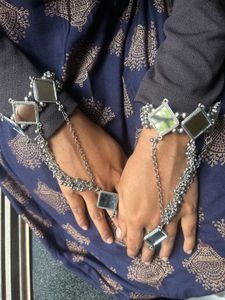 Heavy Mirror work belt with  haathphool