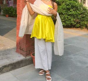 Yellow Tube Anarkali
