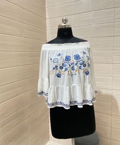 Xhilaration Embroidered Off-Shoulder Top