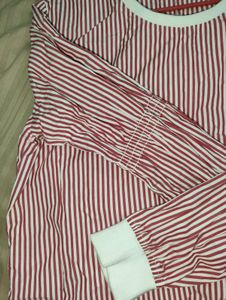 Ether Red White Striped Top