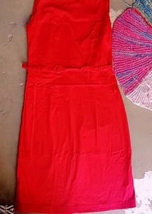 Red Sleeveless Dress with Belt