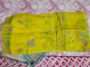 yellow colour vidhya saree