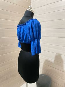 Shein Pintresty 🌸 Cute Blue Crop Top