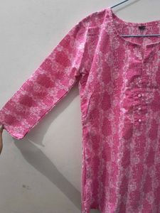 Pink Floral Kurta