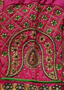 Green &amp; Gold Kanjivaram Silk Saree Work Blouse