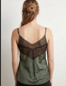 Olive Green Cami with Lace