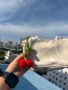 Crochet Cherry Key Chain+ Book Marker + Hair Tie