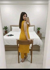 yellow kurta set new without tag