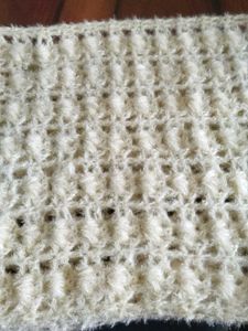 Cozy White crotchet Knit Scarf