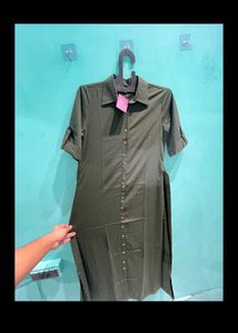 Olive Green Shirt Dress
