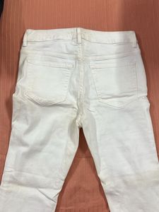 White Denim Ripped Jeans