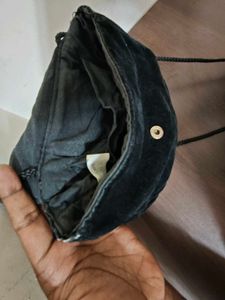 Vintage Velvet Sling Bag With Embroidery