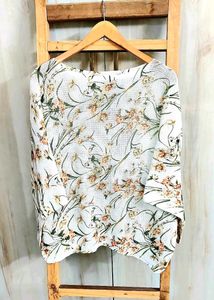 Offwhite Printed Baggi Sweater Free Size