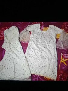 Elegant White kurta sharara