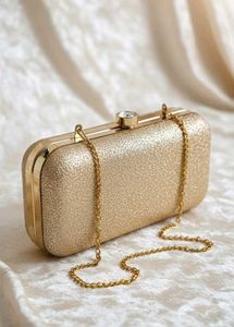 Sparkling Gold Clutch with Chain