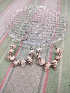Seashell &amp; Pearl Beaded Circle Earring