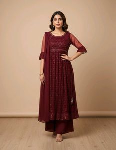 Maroon Ethnic Gown