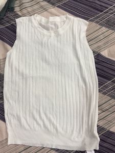 White Knit Tank Top
