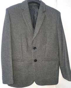 Grey Textured Formal Blazer