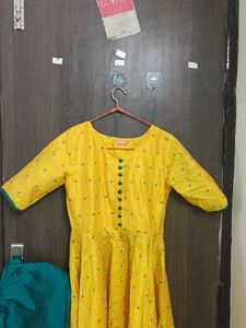 Yellow Anarkali Suit with Dupatta
