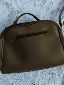 nude brown leather bag