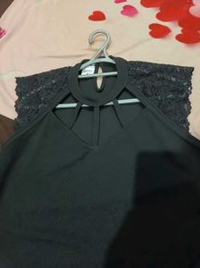 Lace Detail Black Top