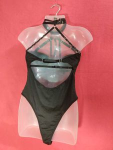 Black Mesh Harness Bodysuit Size XL