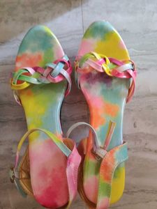 Tie-dye Platform Heels, Cotton Candy, Multicolor