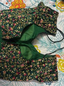 Embroidered Green Blouse
