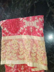 Pink Tie-Dye Embroidered Tunic