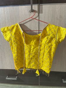Yellow Embroidered Designer Blouse