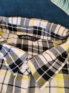 Zudio Checkered Boxy- Cropped Shirt