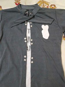 Stylish Gray 3/4 Sleeve Top