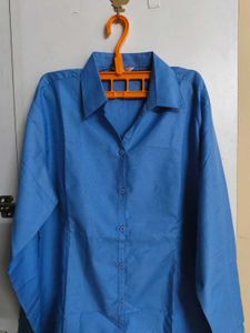 Blue Formal Pure Linen Shirt - Unisex