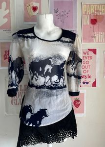Horse Designed Sheer Top