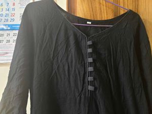 Black Full Length A Line DRESS
