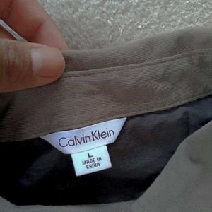 Calvin Klein Khaki Long Sleeve Polo