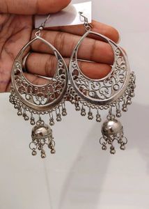 Silver Jhumka Earrings