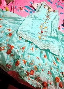 Embroidery Full Flair Gown