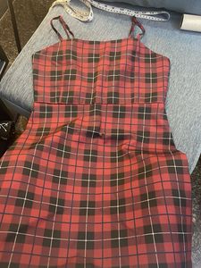Red Plaid Mini Dress