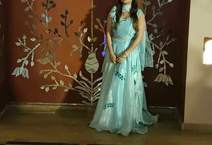 Baby Blue Organza Festive Lehanga