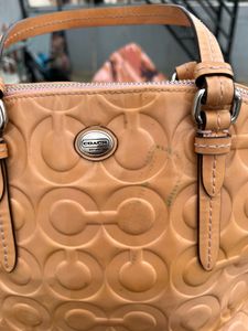 Authentic Coach Signature Embossed Dome Satchel