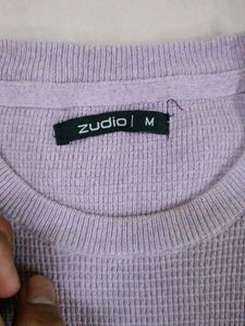 Lavender Knit Pullover Sweatshirt