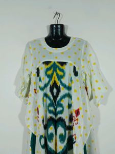Off White &amp; Green Printed Kurta Set For Women&#39;s