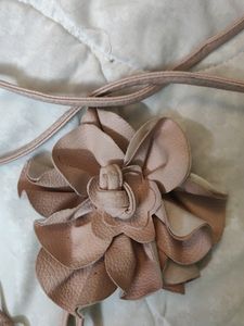 Cute Tie Belt With Huge Flower